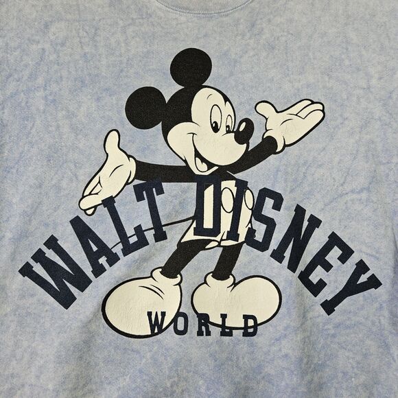Vintage Walt Disney World Mickey Mouse Pullover Sweatshirt Y2K 90s OSFA Blue - Picture 2 of 16